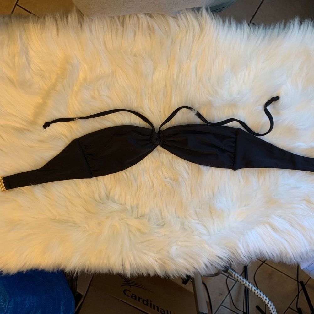 Beach Riot Black Front‎ Tie Bandeau Swim To… - Picture 2 of 3